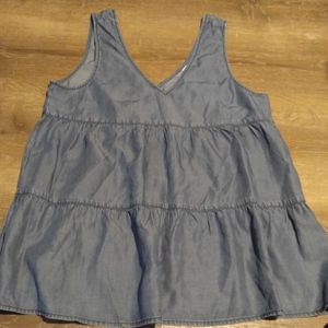 Blue Jean Ruffled Top
